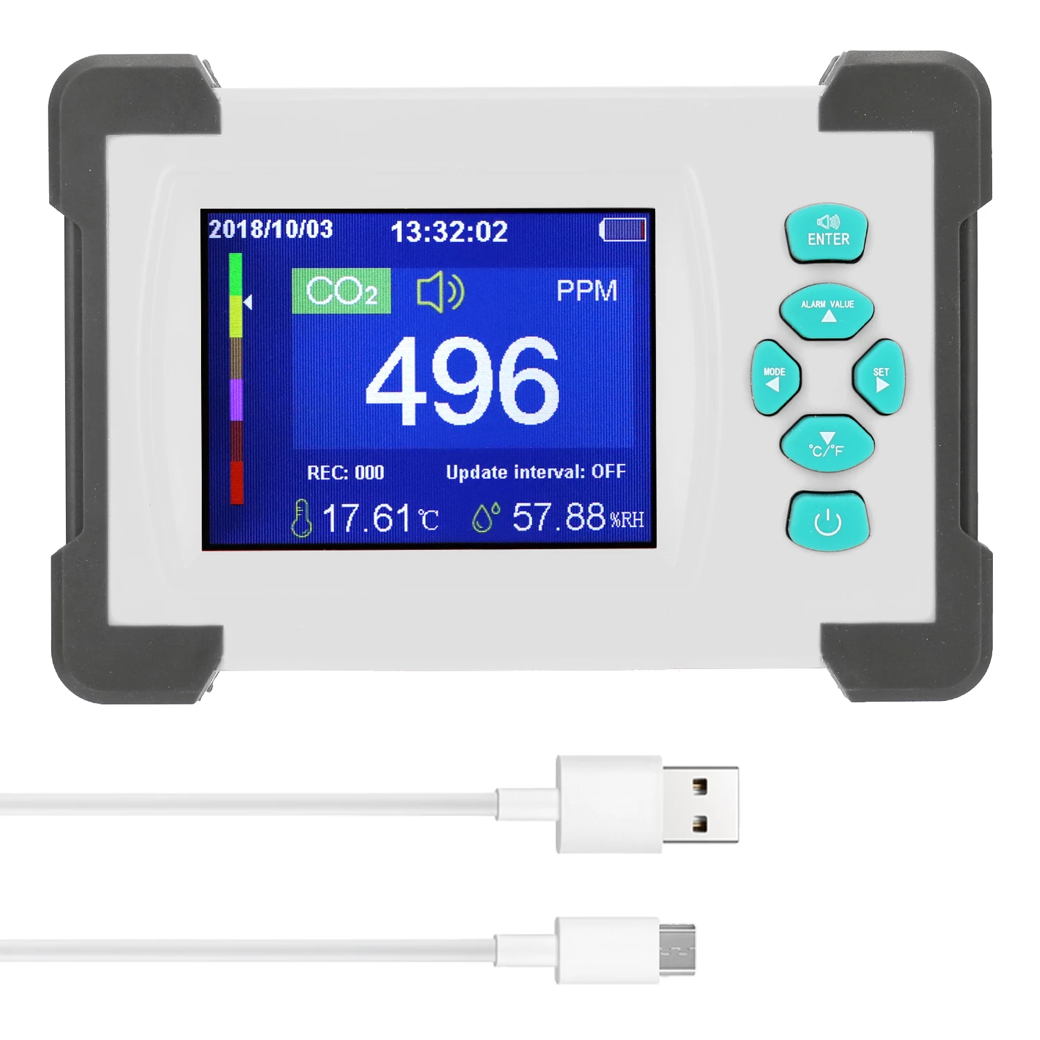 

Portable Carbon Dioxide Detector Useful CO2 Meter Air Quality Monitor with Storage Case