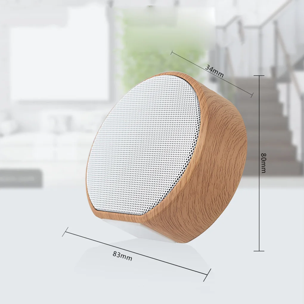 

Mini Wood Grain Audio TF Card Sound Box Multi-function Wireless Bluetooth 4.2 AUX 600mAh Battery Speaker
