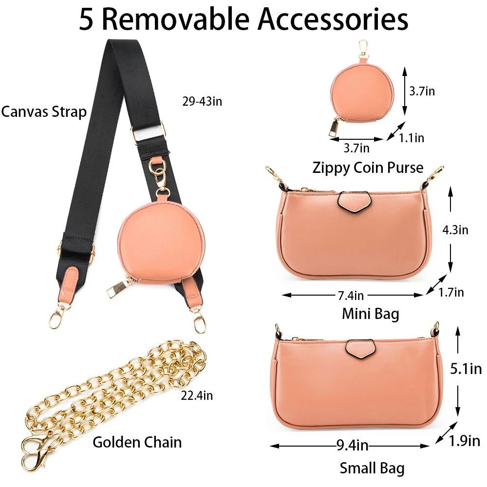 

Women Crossboy Bags New Leather Shoulder Bag with Coin Purse And Handbag Ladies Bag 3 Pieces Set Messenger Bags Retro Hobo Bag
