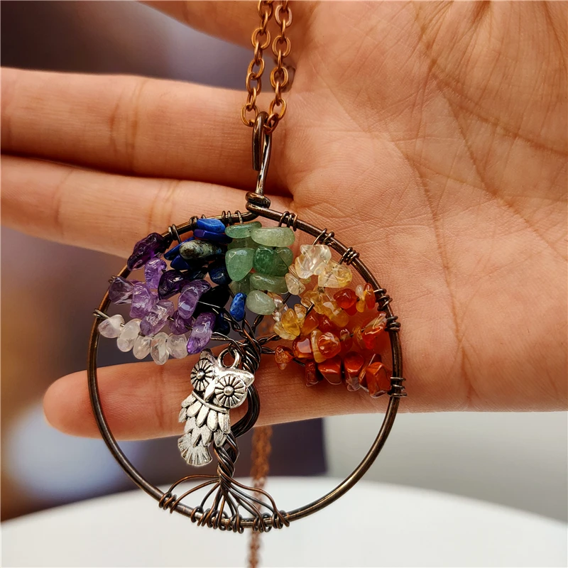 Женское Ожерелье с кулоном в виде совы ожерелье разноцветными кристаллами