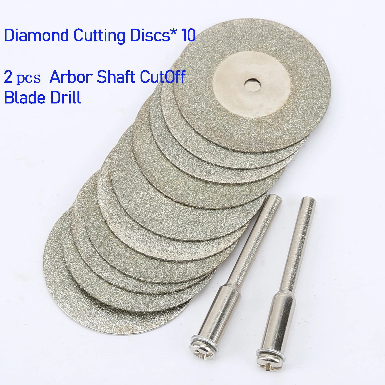 

10pcs/set 30mm Diamond Cutting Discs +2 Arbor Shaft CutOff Blade Drill Bit Dremel Accessories Rotary Tool Abrasive Cut Metal