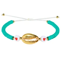 kelitch 2021 green beaded bracelets shell jewelry heart bracelet for girls women wholesale fashion