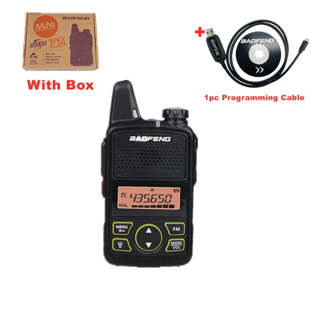1pc add cable 2 шт. Baofeng BF-T1 мини-рация UHF портативный CB Ham Радио BF T1 Ручной FM трансивер детский домофон 5 км bft1 Comunicador - Цвет: 1pc add cable