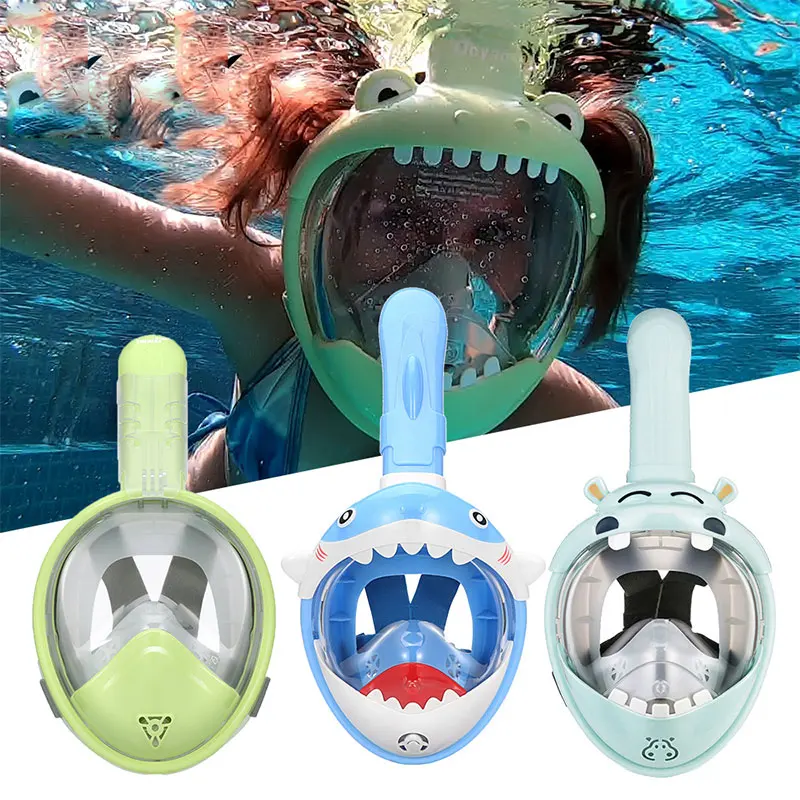 Мультяшная маска для плавания с полным лицом подводная складная детская