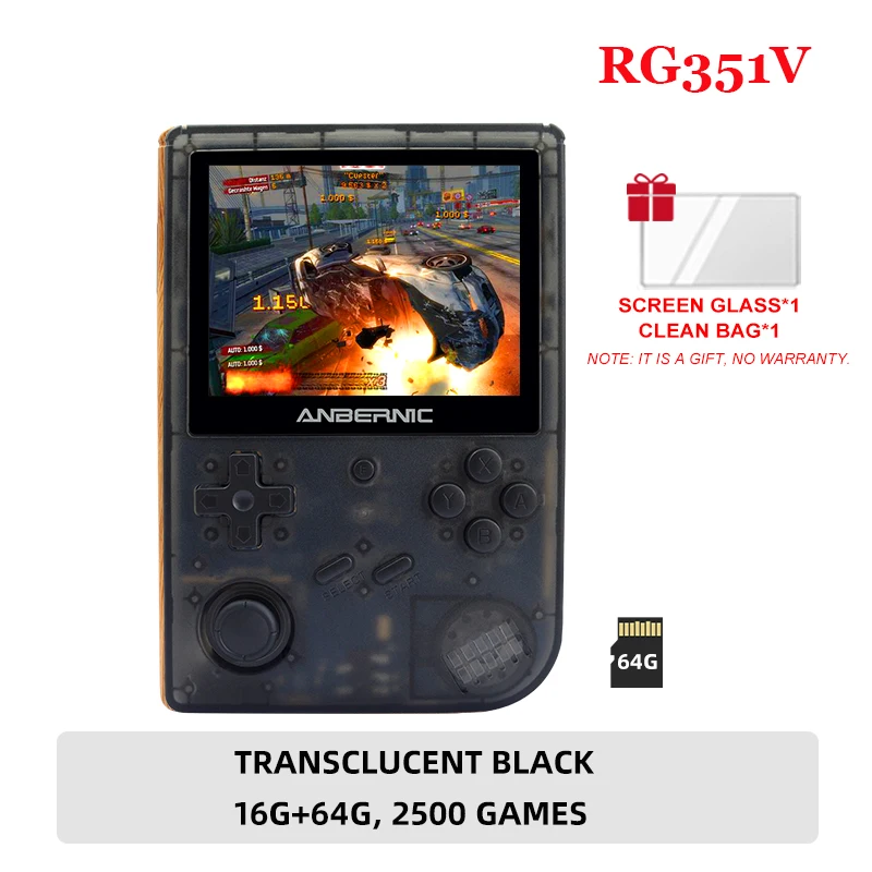 

NewZUIDID RG351V Handheld Game Player 5000 Classic Games RK3326 Portable Retro Mini Game Console IPS Wifi Online Combat Game