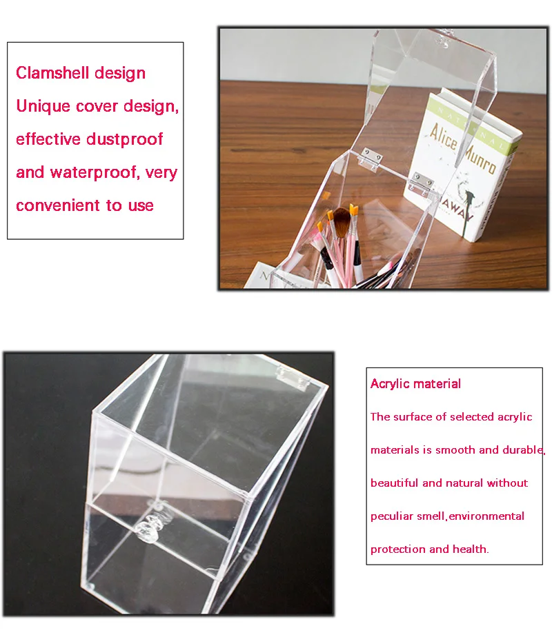 Акриловая подставка для разных мелочей ватные диски снятия макияжа коробка