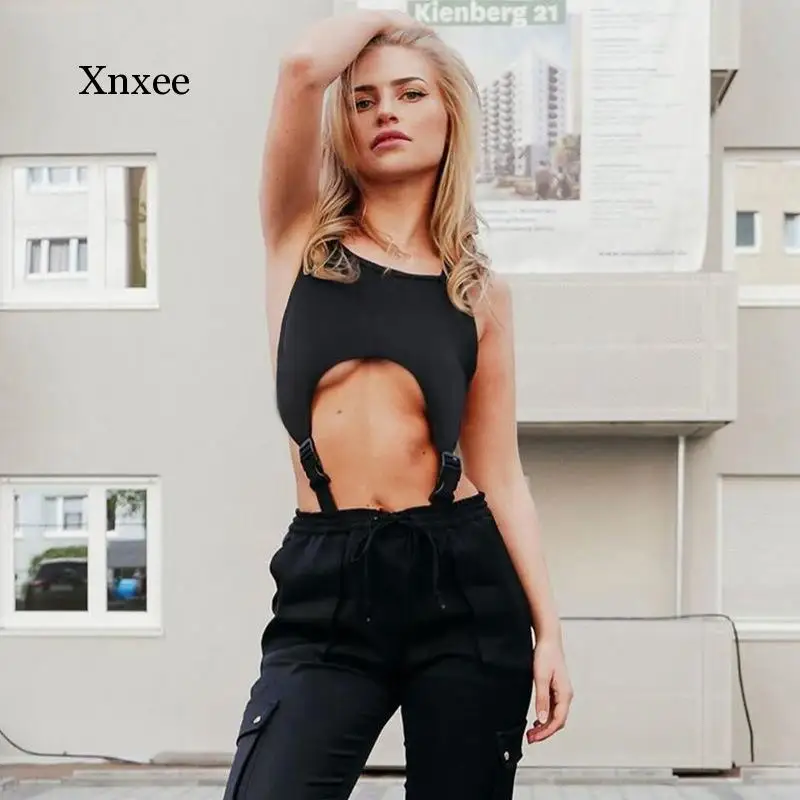 

Japanese Black Bodysuit Siamese Vest Teen Girls Student Schoolbag Buckle Hollow Jumpsuits Sexy Y2K Women Silm Bodysuit Swimwear