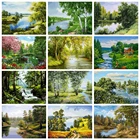 HUACAN раскраска по номеру озеро наборы картина маслом для домашнего декора дерево Пейзаж рисунок на холсте Ручная роспись искусство подарок DIY картина