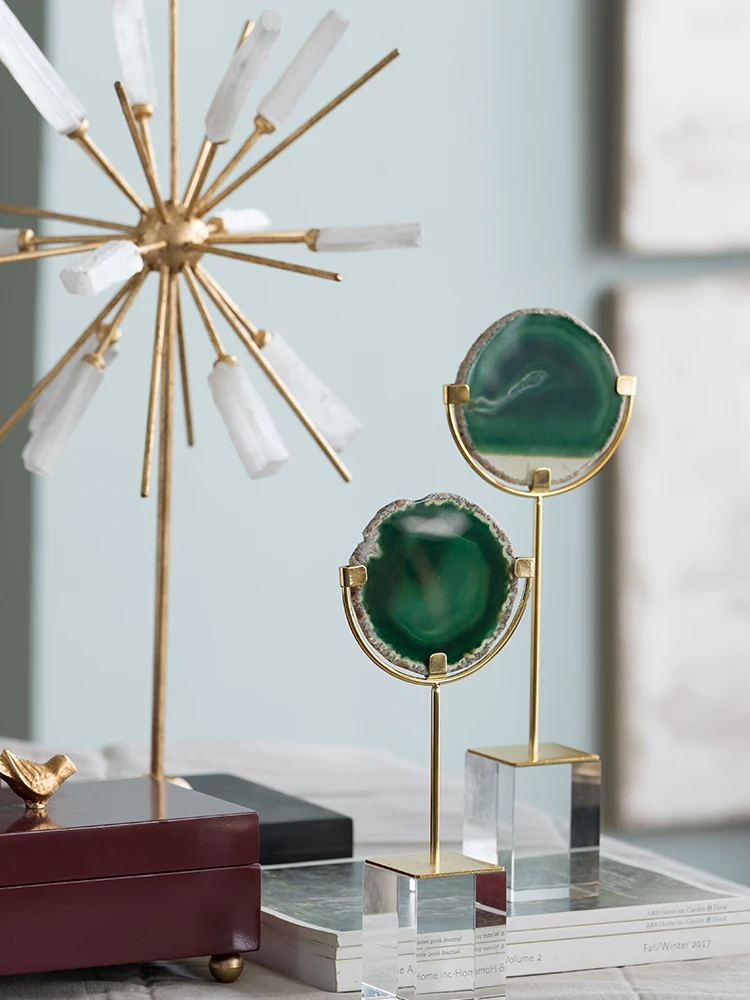 Креативные украшения из зеленого натурального агата домашние аксессуары для