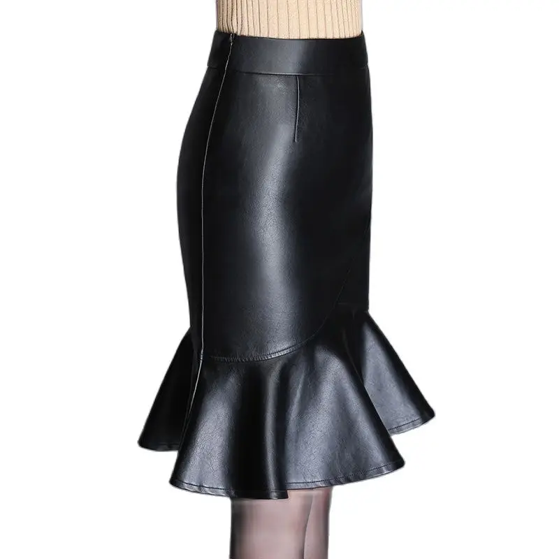 Женские однотонные ботинки размера плюс Pu Весна трубы/русалка юбки женский