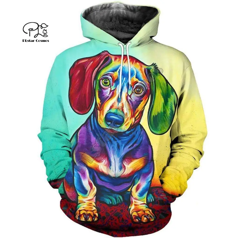 Милый спортивный костюм PLstar Cosmos с изображением животных собаки мопса пуловер