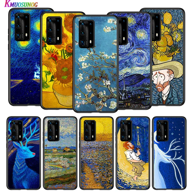 

Van Gogh Oil Painting for Huawei P40 P30 P20 P10 Pro Lite E Plus 4G 5G P9 P8 Lite P Smart Z S Plus Soft Black Phone Case