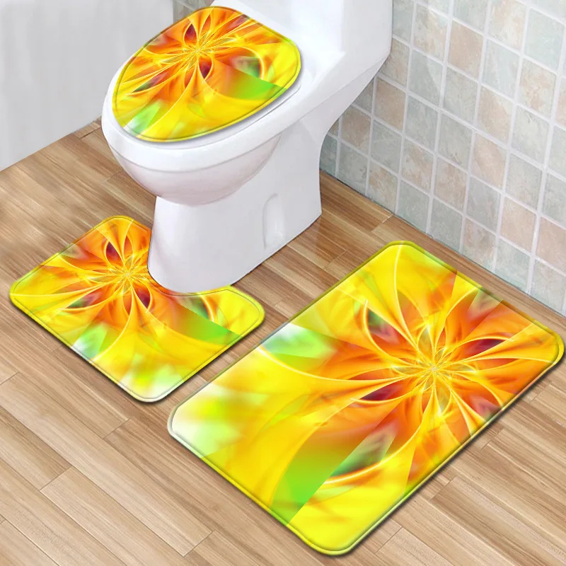 Прохладный Цветок ковры в форме животных санитарный fFloor коврик туалет 3 шт. кухня