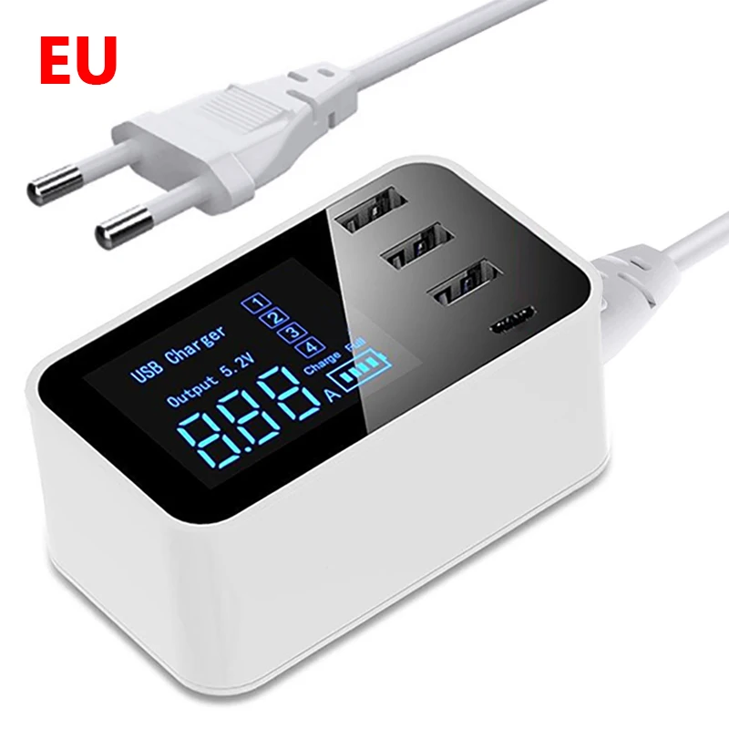 Европейский Союз (ЕС) Быстрая зарядка Тип C usb-зарядное устройство Led Дисплей стены Зарядное устройство мобильный телефон быстрое зарядное устройство для мобильного телефона зарядное устройство usb-адаптер EU/US/UK Разъем для iPhone X XS - Тип штекера: Европейский Союз (ЕС)