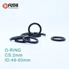 Уплотнительное кольцо CS2mm EPDM ID 4950515253545556575859*2 мм 50 шт. уплотнительное кольцо уплотнение выхлопное крепление резиновый изолятор втулка
