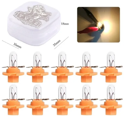 10 шт. T5 BX8.4D 1,12 Вт Автомобильная внутренняя лампа для приборной панели, индикатор звуковой передачи, дисплей времени, фотография, Лампа сигнала
