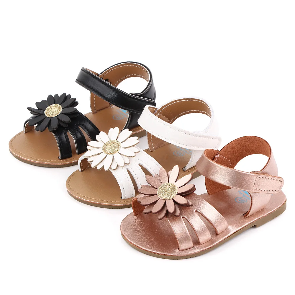 Модные сандалии на резиновой подошве для детей девочек с цветами|sandals for baby|sandals
