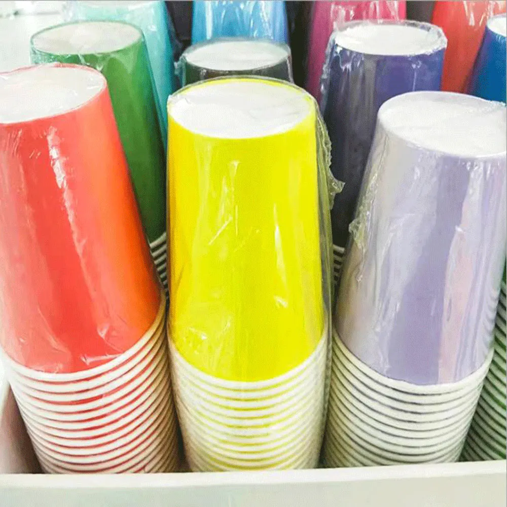 Вечерние одноразовые бумажные стаканы 10 шт. чистый цвет чашка для сока DIY