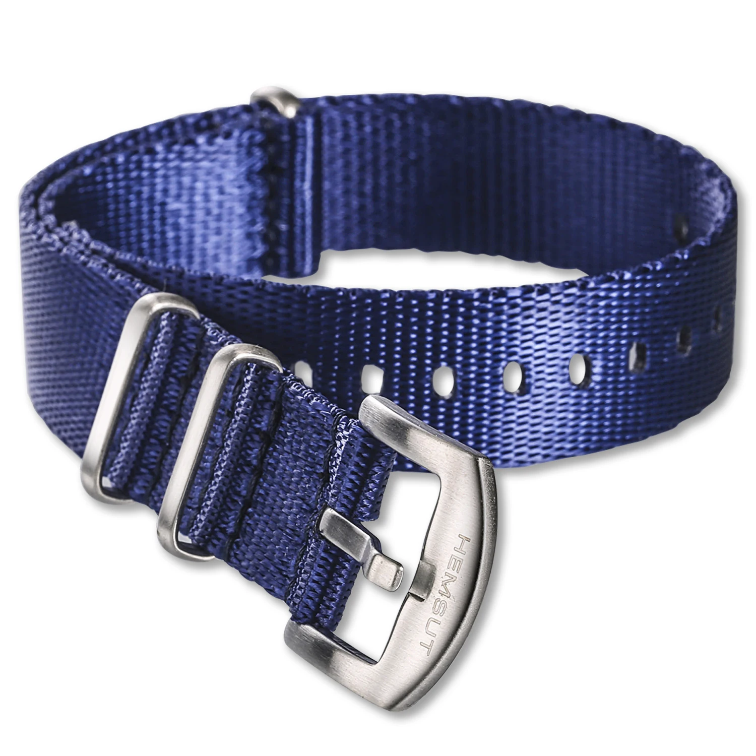 

Nato Watch Band Nylon Blue One piece Replace Seatbelt Watch Straps For Men or Women Watch 18mm 20mm 22mm 24mm