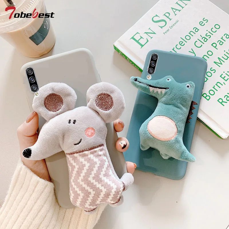 Милый плюшевый чехол с рисунком мыши и динозавра для iphone 11 Pro XS Max XR X 8 7 6S 6 Plus SE 5