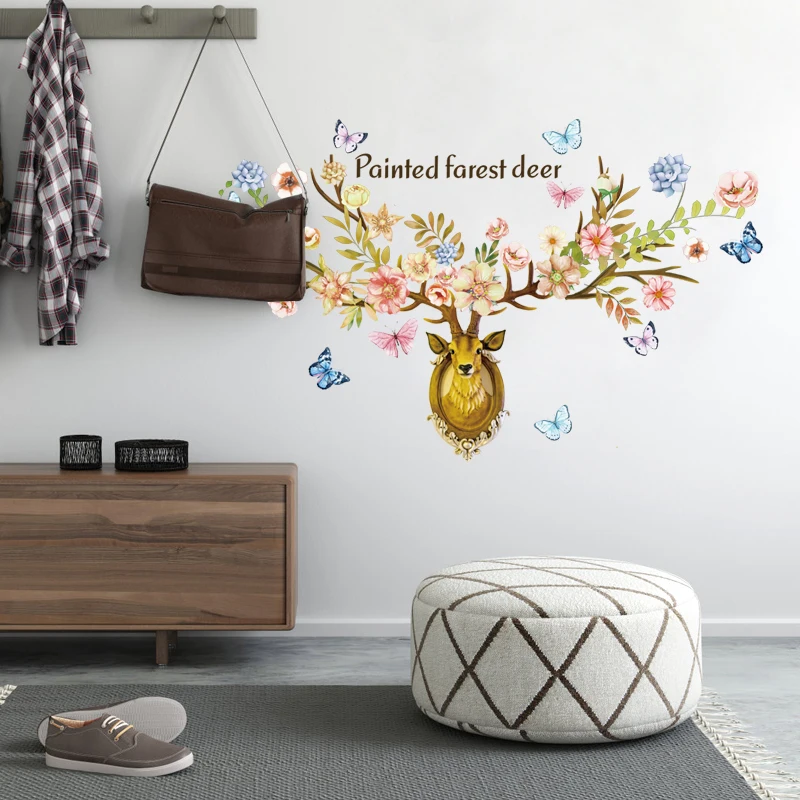 

New Design Deer Environmental Protection PVC Stickers For Kids Rooms Decoration Home Party Decor Wallpaper