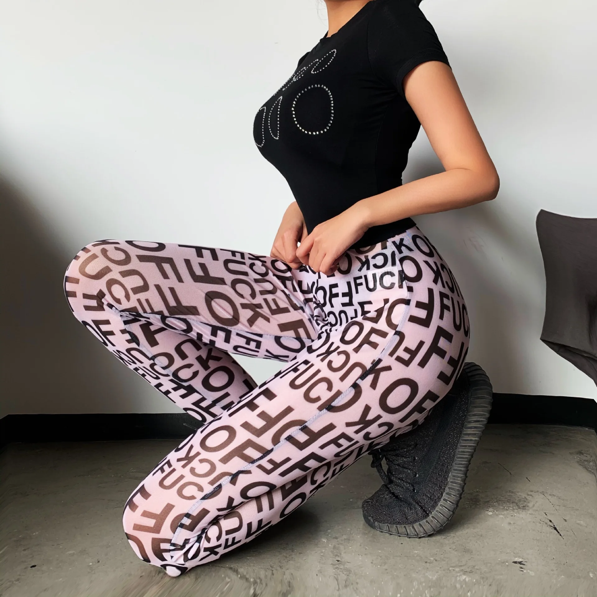 Женский высокоэластичный спортивный костюм для фитнеса комплект из двух