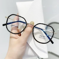 vintage round metal glasses women men anti blue light computer eyeglasses optical myopia prescription eye glasses frame