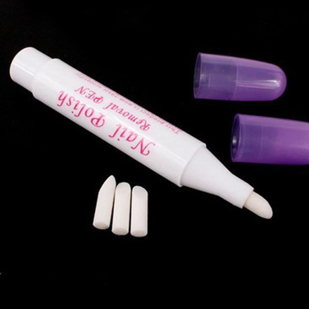 Корректор для ногтевого дизайна ручка удаления ошибок + 3 кончика лака ногтей