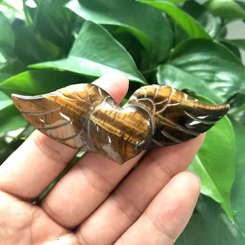Высокое качество натуральный камень тигровый глаз летающее Сердце Форма Камень