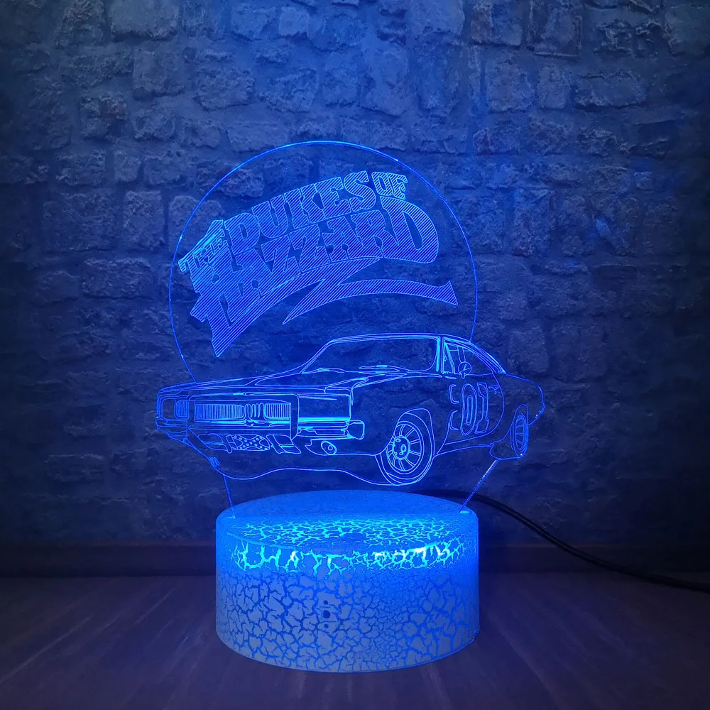 3D Hazzard Автомобильная моделирующая настольная лампа визуальные Светодиодные
