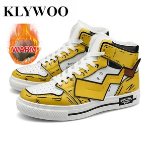 KLYWOOмужские кроссовки; Плюшевые Теплые ботильоны; Мужская обувь для бега в стиле унисекс; Джастин Бибер; мужские ботинки с высоким берцем; повседневная мужская обувь в стиле хип-хоп