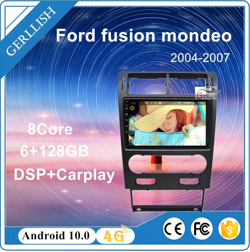 6G + 128G для Ford mondeo 2004 2005 2006 2007 автомобильный dvd радио мультимедийный видеоплеер