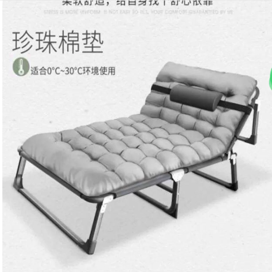 Camping multifunctional office folding bed sheet person household adult lunch break bed recliner simple bed camp bed escort