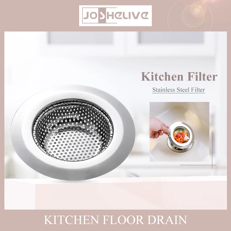 

Фильтр для слива раковины, сетка из нержавеющей стали для очистки Слива пола в кухне и ванной комнате, с защитой от блокировки