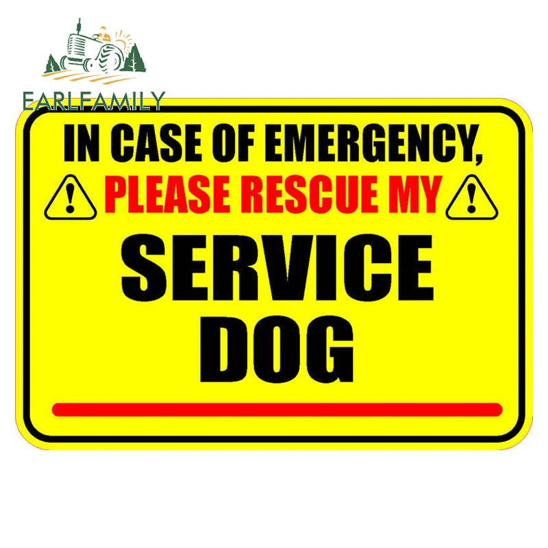 EARLFAMILY 13 см x 8,8 см для сервисной собаки аварийно-спасательный солнцезащитный автомобиль наклейки креативные забавные граффити переводка украшение для багажника
