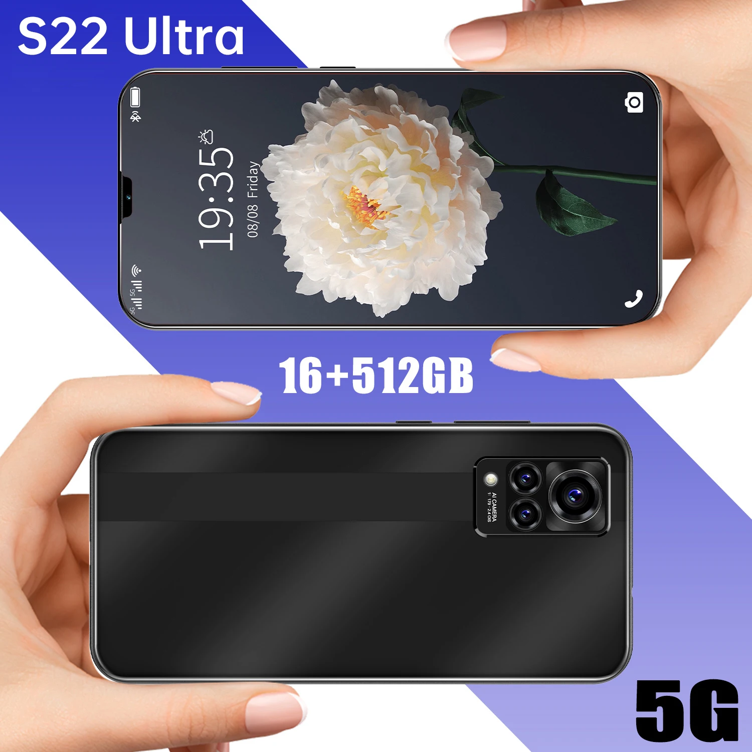 Смартфон S22 Ultra, 4G LTE, Android, 6,7 дюйма, глобальная разблокировка, 512 ГБ, десятиядерный процессор MTK6889 +, Android 11, две SIM-карты