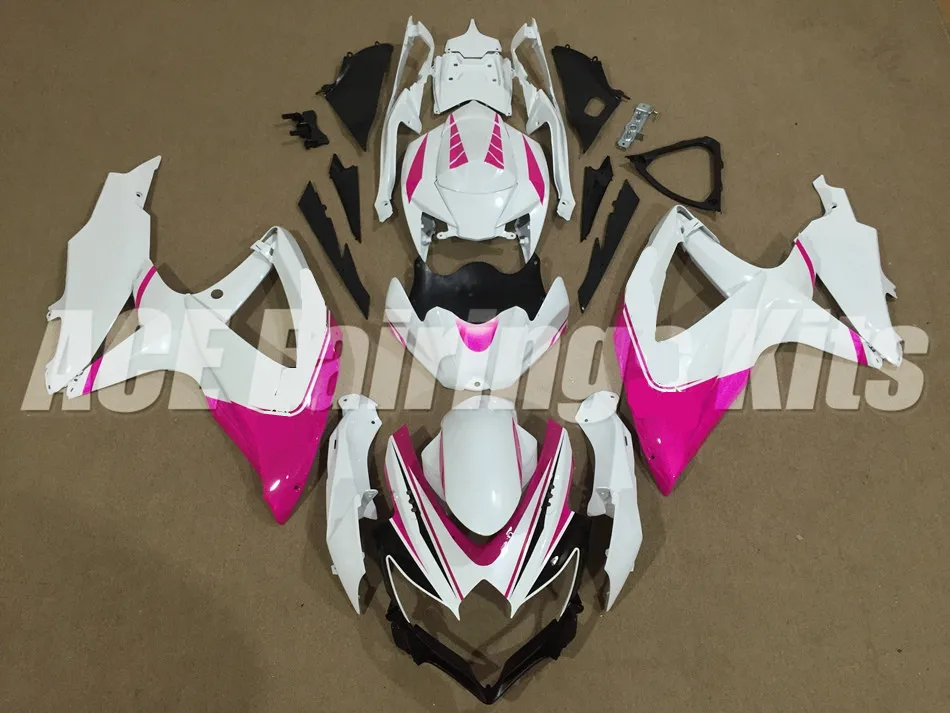 

(Injection molding) New ABS Fairing Kit For Suzuki GSXR600 GSXR750 600 750 08 09 10 K8 2008 2009 2010 Fairing set pink white Hot