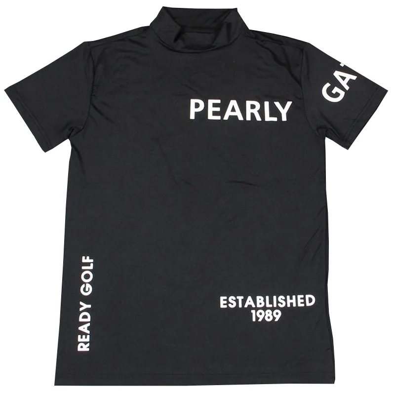 

Spring/Summer Men's Clothing Golf Short Sleeve T-Shirt Quick Dry Breathable Black Or White Slim Fit Casual Sports Crew Neck Top
