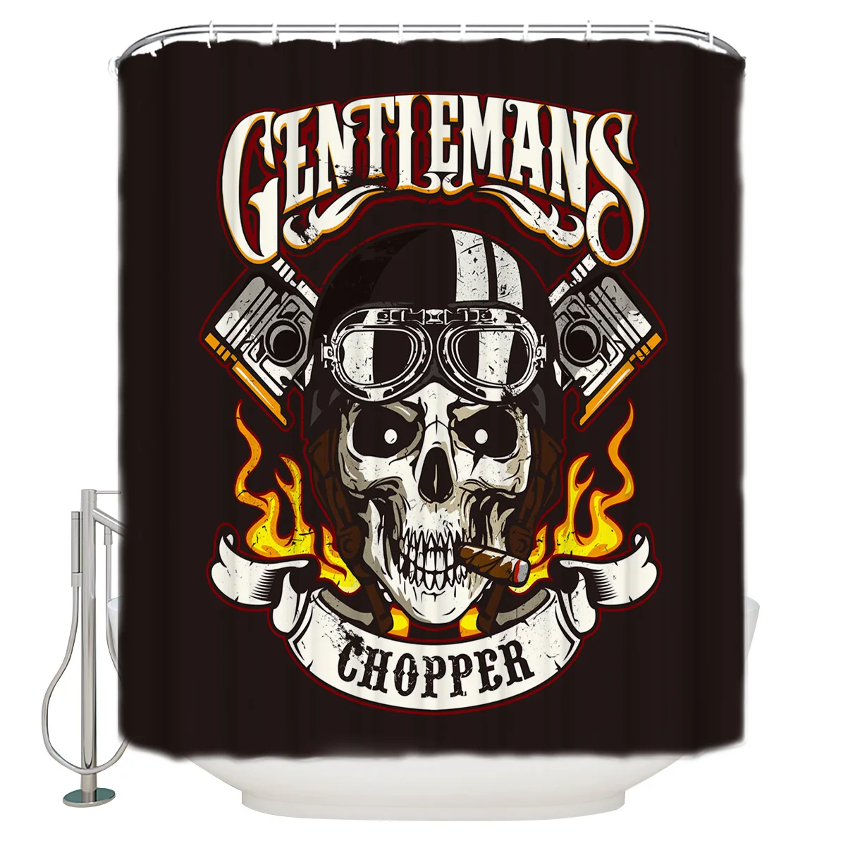 Крутой Череп Пламя Шлем Арт модифицированный водонепроницаемый ванная душевая