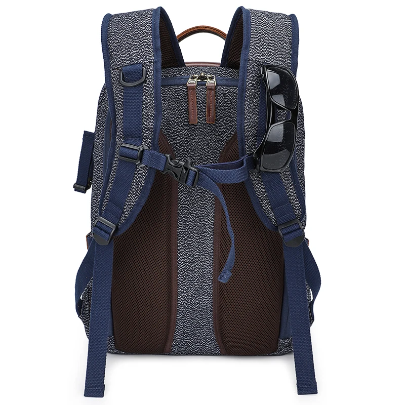 large capacity travel hiking daypack bag waterproof fashion canvas leather photography camera backpack dslr camera bag for women free global shipping