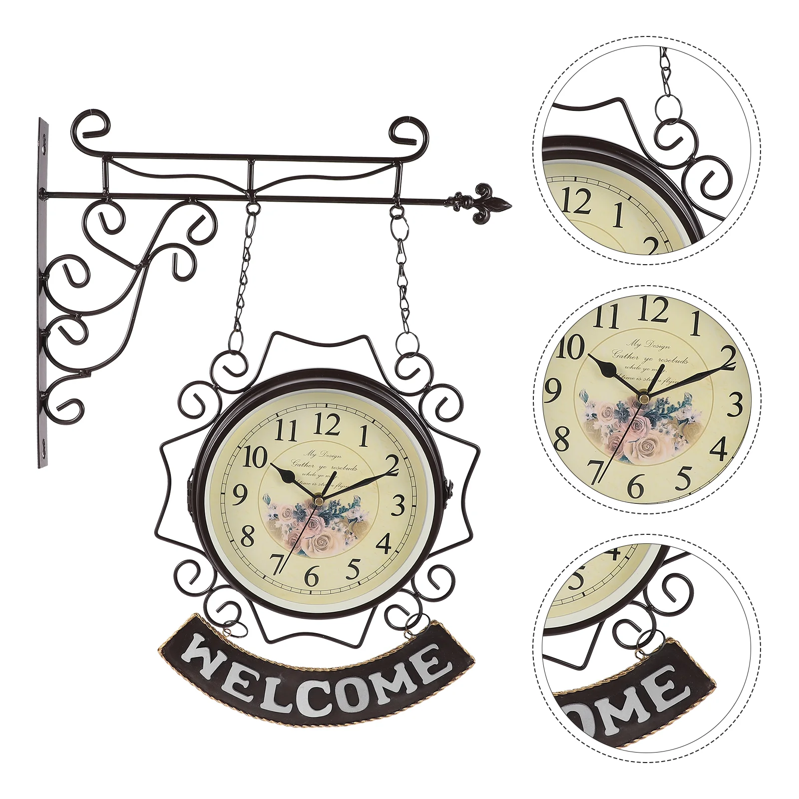 

1Pc Household Wall Clock Antique Hanging Clock Decorative Wall Clock Pendant