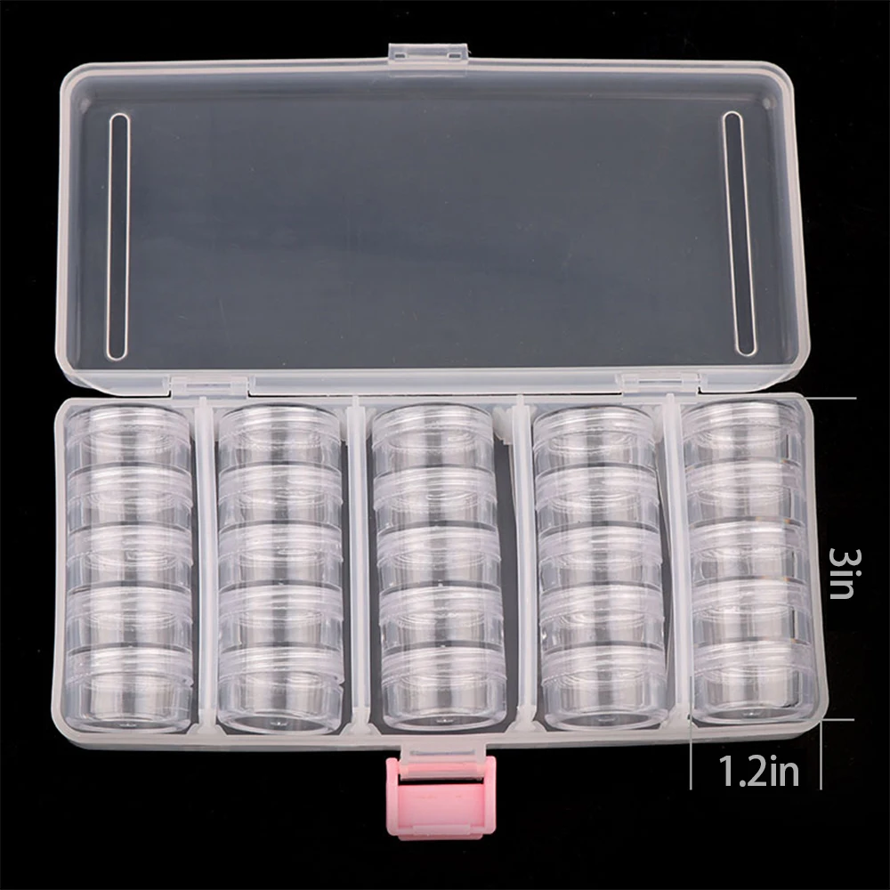 

Transparent Empty case 190*95mm (With 25 Pcs Small Box) Nail Art Tip Glitter Boxes Storage Nail Art Rhinestone Case Removable