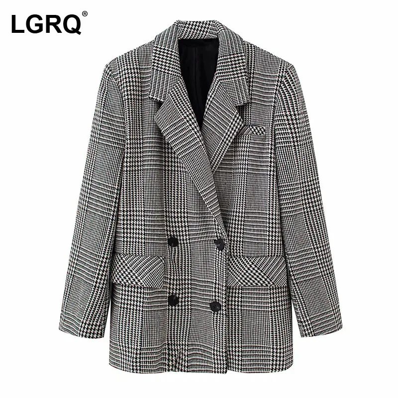 

Женский Повседневный блейзер в полоску [LGRQ], черный пиджак с отложным воротником и длинным рукавом, Осень-зима 2021, 19D2327