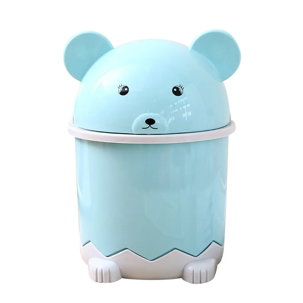 Desktop Flip Trash Can Cover Mini Portable Garbage Storage Bin Creative Small Waste Home Table Plastic Office Supplies | Дом и сад