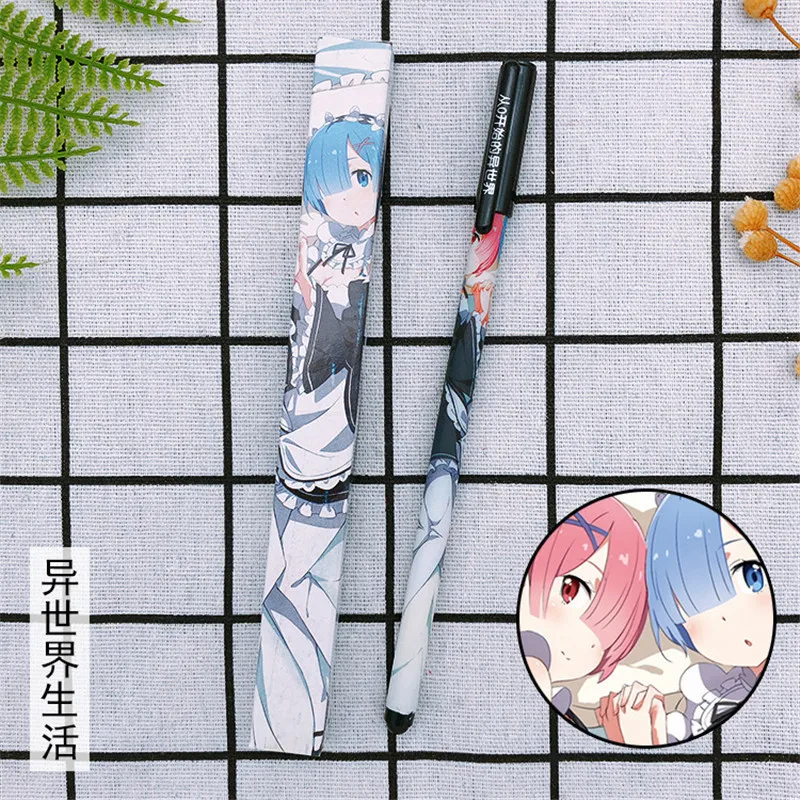 Шариковая ручка Anime Re Life в другом мире от Zero гелевая Emilia Rem Ram черные заправляемые