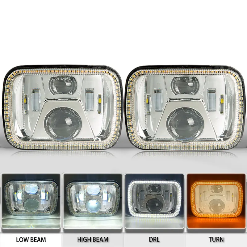 5x7 проектор 7x6 светодиодный головной светильник лампы Набор море луч внедорожные