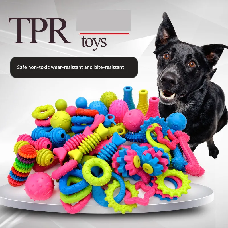 

TPR Pet Toys Dog Chew Toys Teddy Puppy Teeth Cleaning Chew Training Toys No Poison Health Pet Supplies 1PCS