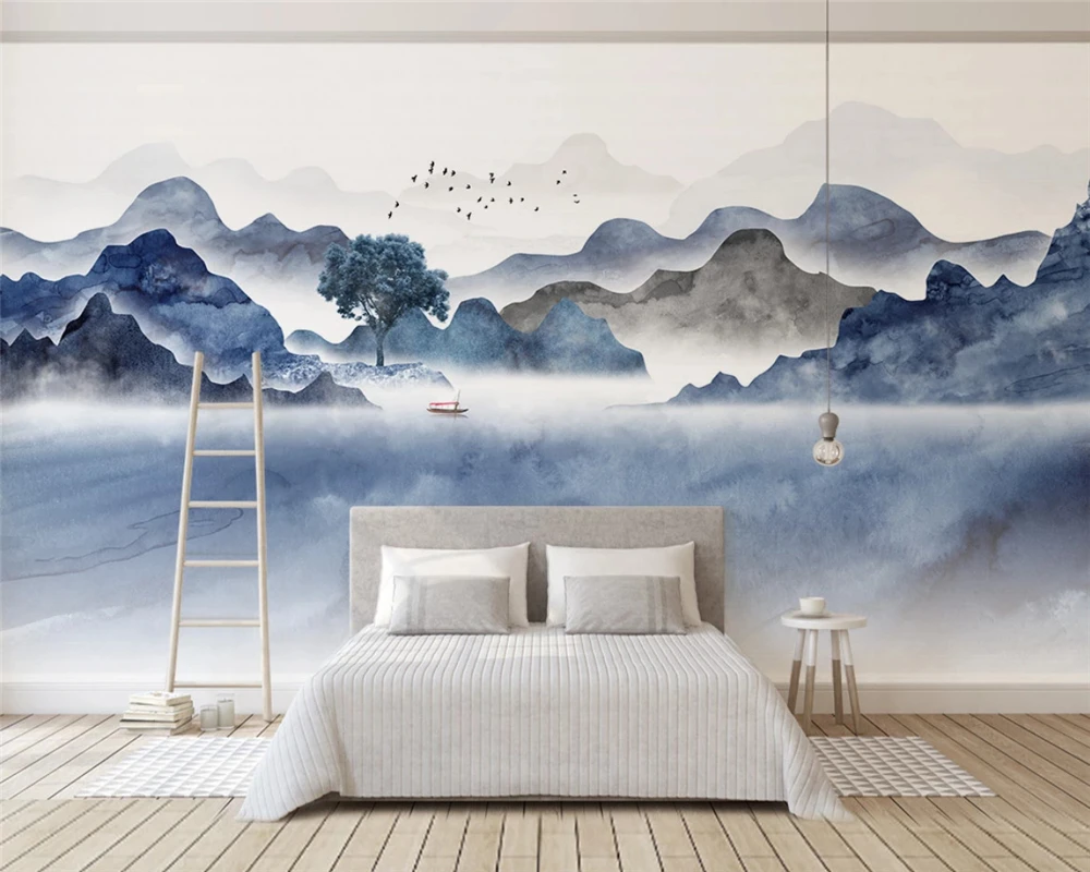 

beibehang Custom modern new Chinese style artistic conception abstract landscape living room background wallpaper papier peint