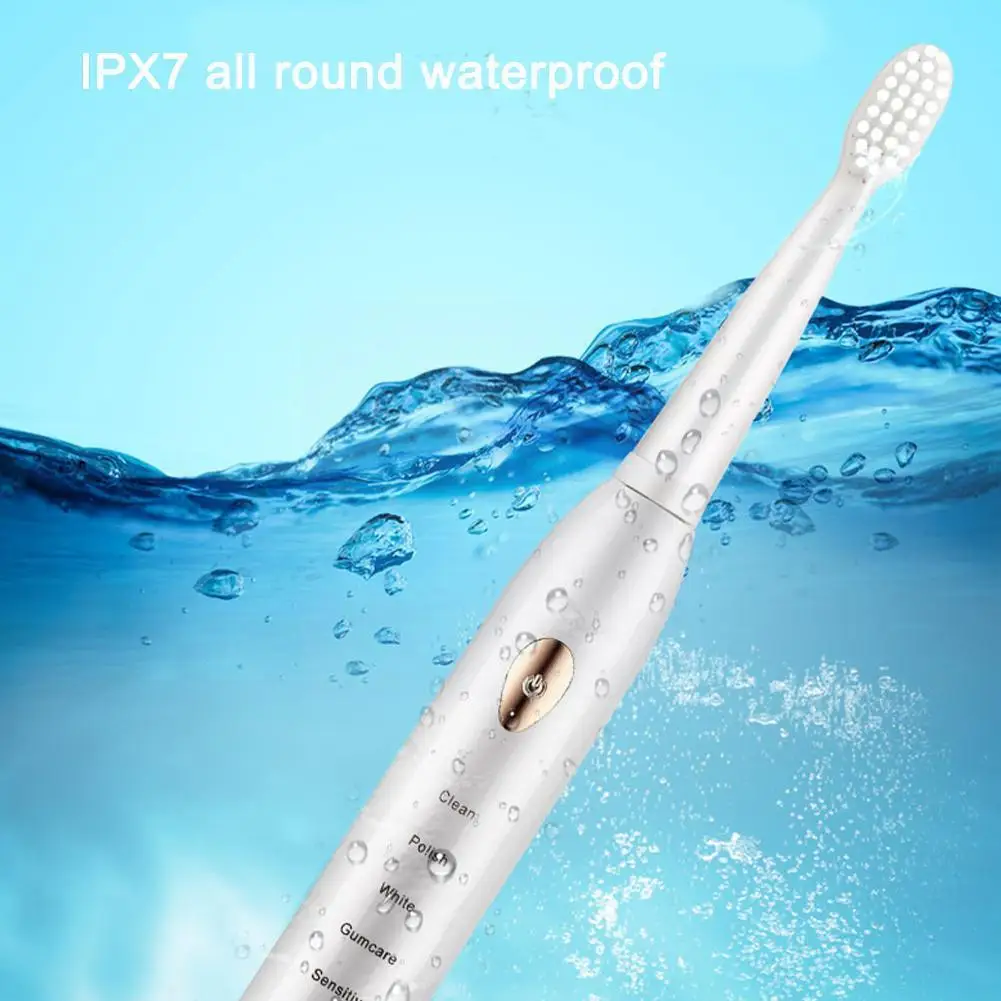 

Sonic Electric Toothbrush USB Rechargeable Toothbrush 5-Speed Relax Soft N2 With Teeth Heads 4 Washable Brush Brush Whiteni W9A9
