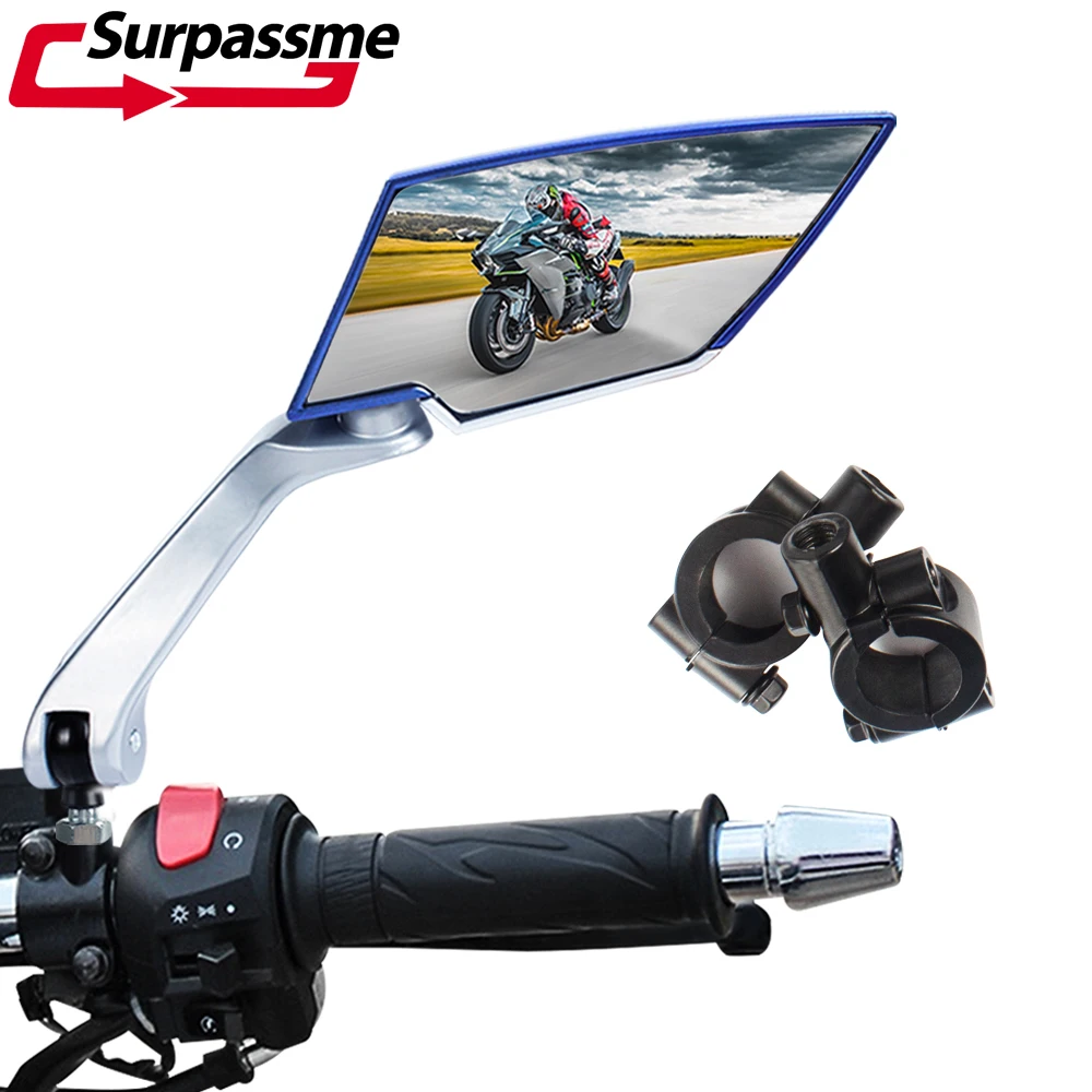 Зеркало заднего вида для мотоцикла с креплением на руль 7/8 дюйма | Автомобили и